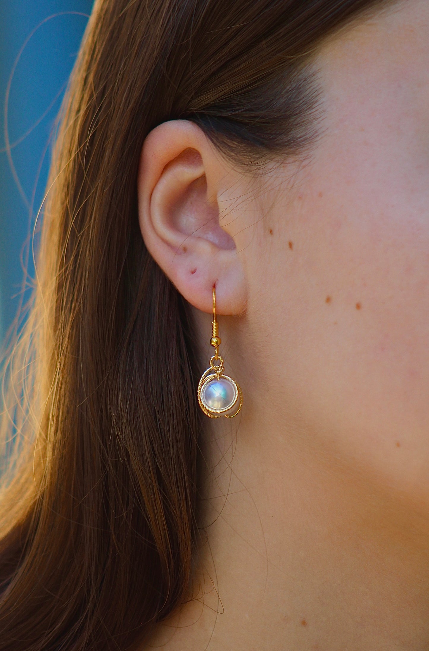 wire pearl earrings