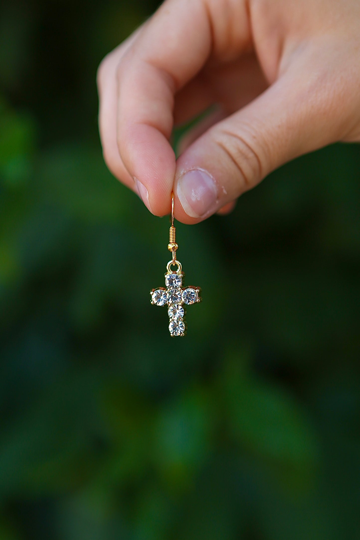 gold cross earrings